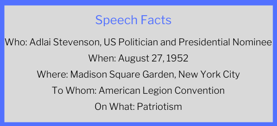 Adlai Stevenson 1952 speech facts