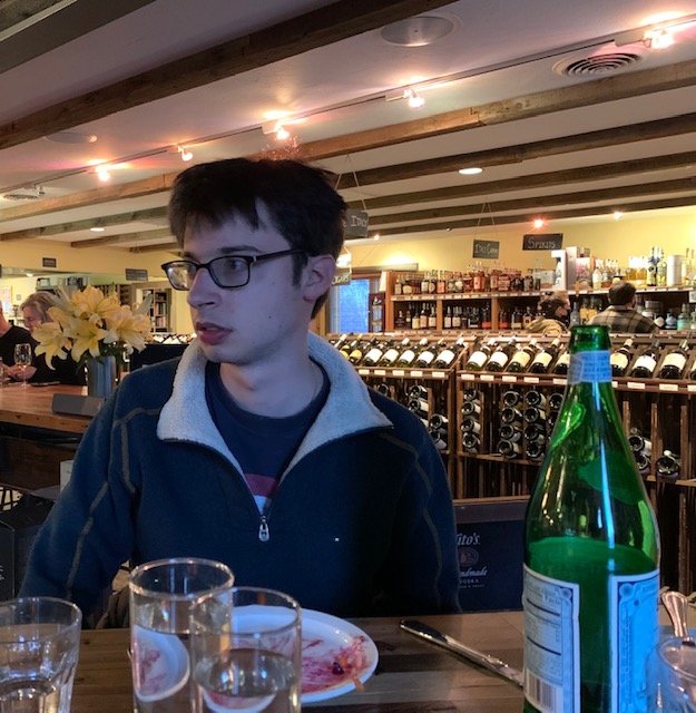 Young man in restaurant